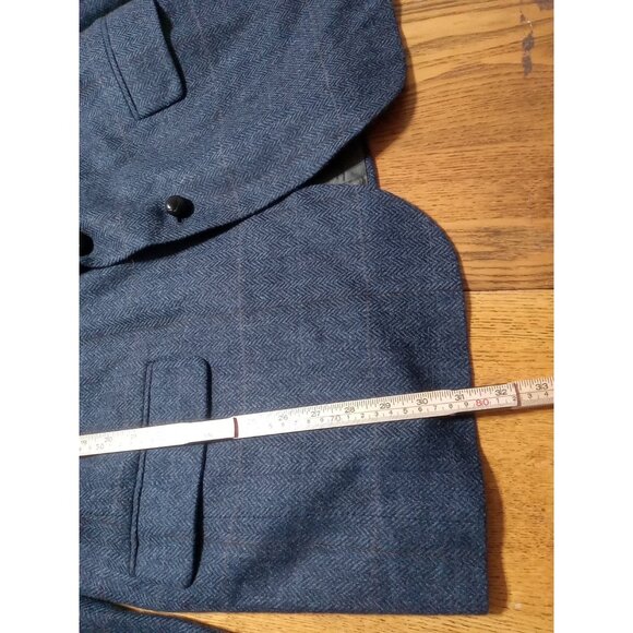 STANLEY BLACKER Mens BLAZER WOOL 44R BLUE ? BROWN Preowned Coat Jacket Sport ? - Picture 7 of 12